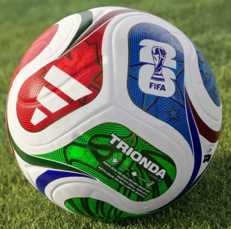 Футбольный мяч Adidas FIFA WORLD CUP 26 TRIONDA LEAGUE бело-красно-зелено-синий Размер 5 JD8030