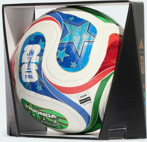 Футбольний м'яч Adidas FIFA WORLD CUP 26 TRIONDA PRO біло-червоно-зелено-синій Розмір 5 JD8021