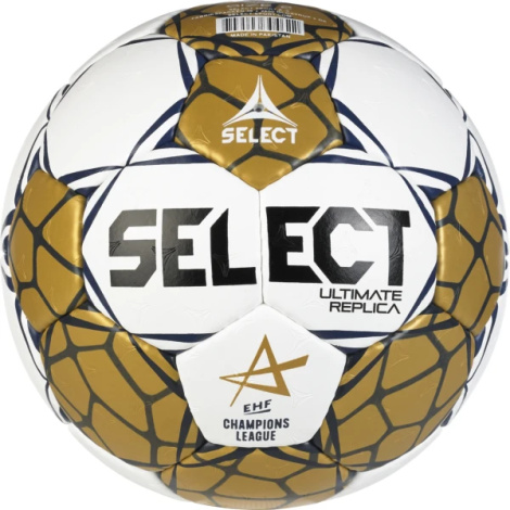 Гандбольный мяч Select ULTIMATE REPLICA EHF CHAMPIONS LEAGUE V24 бело-золотой Размер 0 167084-990