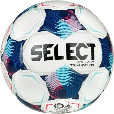 Футбольний м'яч Select BRILLANT TRAINING DB V25 (FIFA BASIC) біло-синьо-рожевий Розмір 4 086415-002