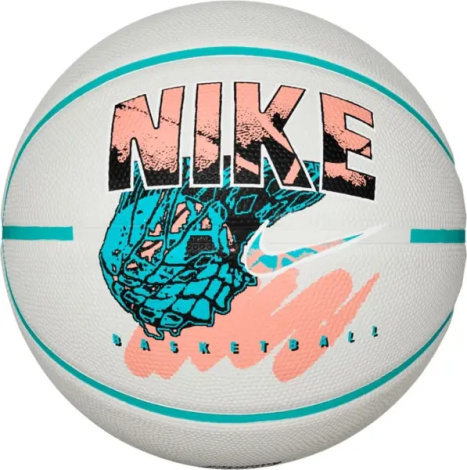 Баскетбольний м'яч Nike EVERYDAY PLAYGROUND 8P GRAPHIC DEFLATED біло-бірюзово-персиковий Розмір 7 N.100.4371.097.07