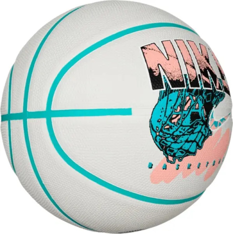 Баскетбольний м'яч Nike EVERYDAY PLAYGROUND 8P GRAPHIC DEFLATED біло-бірюзово-персиковий Розмір 7 N.100.4371.097.07