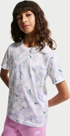 Футболка підліткова Nike SPORTSWEAR біло-бузково-зелена II0458-100