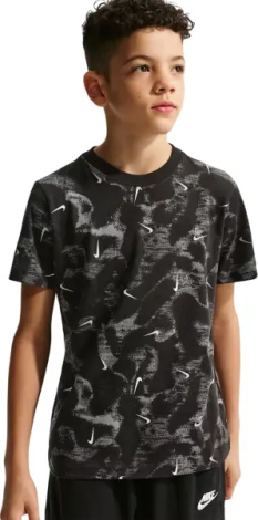 Футболка подростковая Nike SPORTSWEAR черно-темно-серо-белая II0458-010