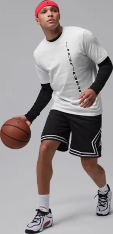 Шорти баскетбольні Nike JORDAN SPORT DRI-FIT 23CM DIAMOND чорно-білі IF5832-011