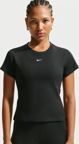Футболка женская Nike SPORTSWEAR TIGHT RIBBED черная HV4994-010