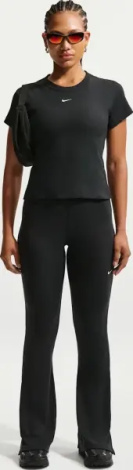 Футболка женская Nike SPORTSWEAR TIGHT RIBBED черная HV4994-010