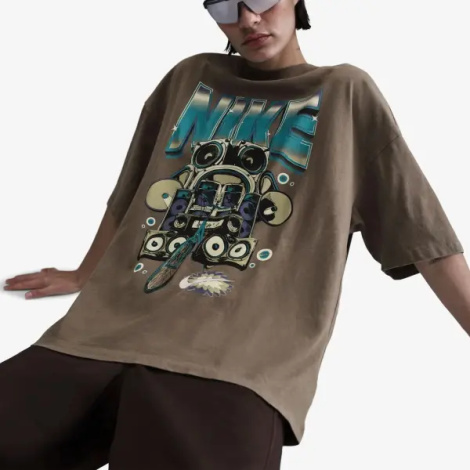 Футболка жіноча Nike SPORTSWEAR OVERSIZED коричнева HF9691-214