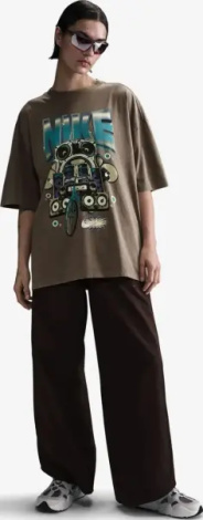 Футболка жіноча Nike SPORTSWEAR OVERSIZED коричнева HF9691-214