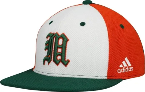 Кепка Adidas MIAMI HURRICANES FITTED MESH зелено-помаранчево-біла GN9783