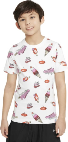 Футболка подростковая Nike K NSW TEE KC2.3 SOLE FOOD белая FV5418-100