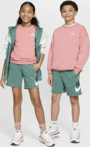 Шорты подростковые Nike K NSW CLUB FT SHORT HBR зеленые FD2997-361