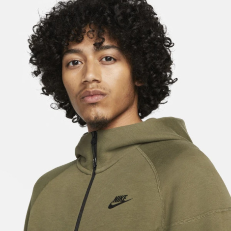 Толстовка Nike M NK TCH FLC FZ WR HOODIE оливковая FB7921-222