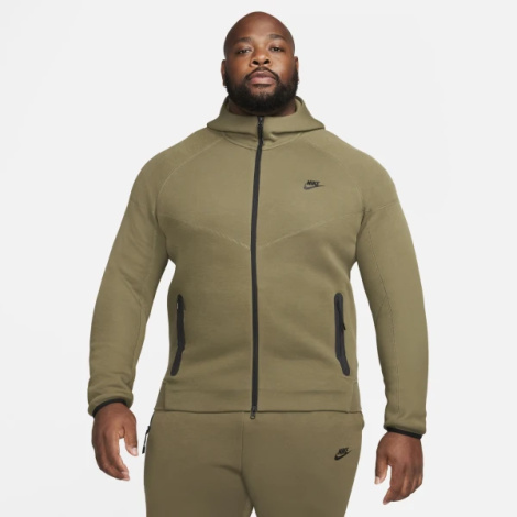 Толстовка Nike M NK TCH FLC FZ WR HOODIE оливковая FB7921-222