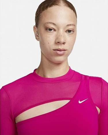 Топ жіночий Nike LS TOP CROPPED NVT рожевий FB5683-615