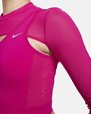 Топ жіночий Nike LS TOP CROPPED NVT рожевий FB5683-615