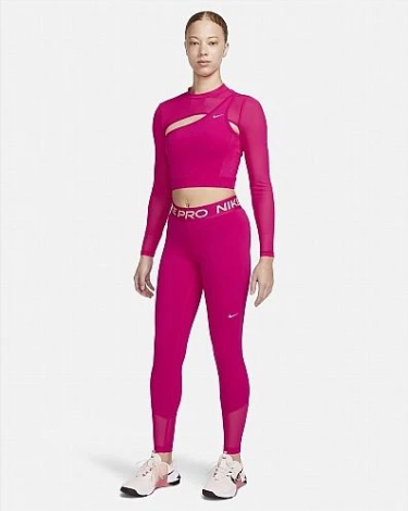 Топ жіночий Nike LS TOP CROPPED NVT рожевий FB5683-615