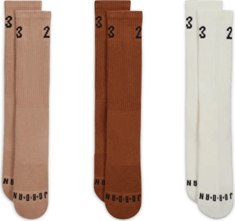 Шкарпетки Nike UJ ESSENTIAL CREW 3PR - 144 біло-коричневі (3 пари) DA5718-901