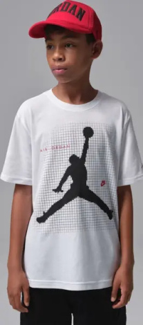 Футболка подростковая Nike JORDAN JUMPMAN GRID BLUR белая 95F634-001