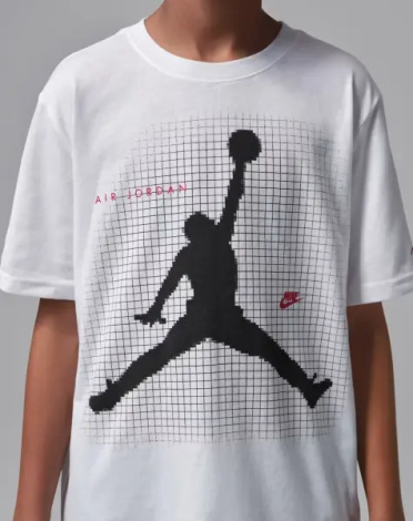 Футболка подростковая Nike JORDAN JUMPMAN GRID BLUR белая 95F634-001