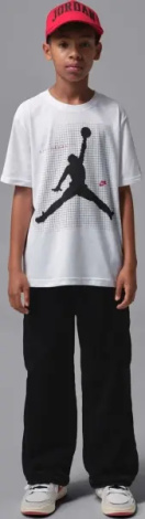 Футболка подростковая Nike JORDAN JUMPMAN GRID BLUR белая 95F634-001
