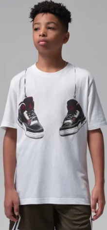 Футболка подростковая Nike JORDAN HANGING AJ3 белая 95F483-001