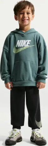 Спортивный костюм детский Nike SPORTSWEAR IN THE ZONE OVERSIZED FRENCH TERRY темно-зелено-черный 86N738-023