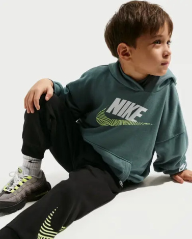Спортивный костюм детский Nike SPORTSWEAR IN THE ZONE OVERSIZED FRENCH TERRY темно-зелено-черный 86N738-023
