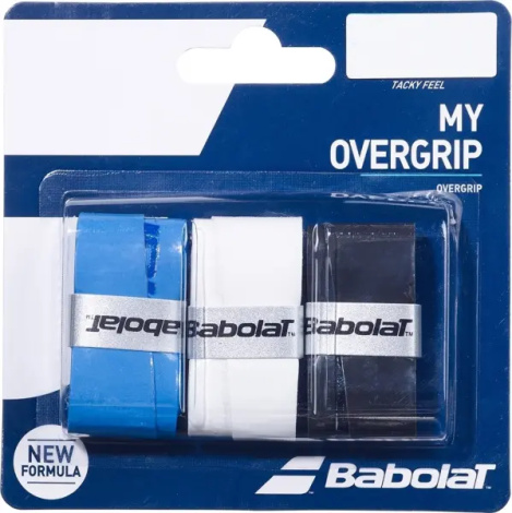 Обмотка для ракеток Babolat MY OVERGRIP X3 біла, блакитна, чорна (3 штуки) 653052-164