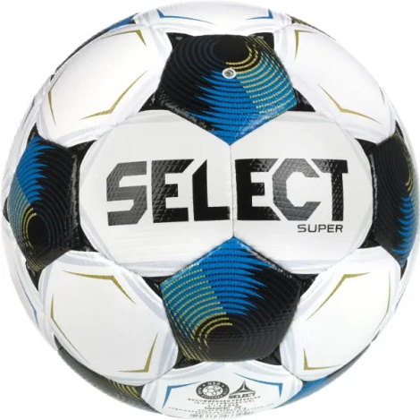 Футбольный мяч Select SUPER (FIFA QUALITY PRO) V26 бело-сине-золотой Размер 5 362555-128