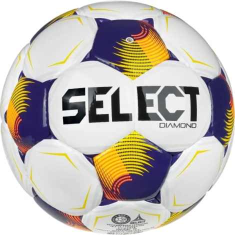Футбольний м'яч Select DIAMOND (FIFA BASIC) V26 біло-фіолетово-помаранчевий Розмір 5 085337-010
