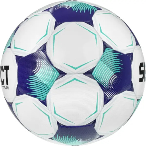 Футбольный мяч Select TEMPO TB (FIFA BASIC) V26 бело-фиолетово-бирюзовый Размер 5 057506-003