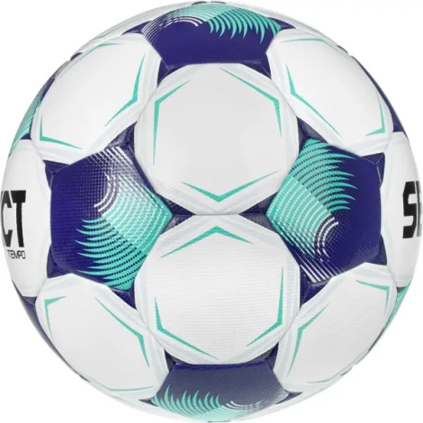 Футбольний м'яч Select TEMPO TB (FIFA BASIC) V26 біло-фіолетово-бірюзовий Розмір 4 057409-003