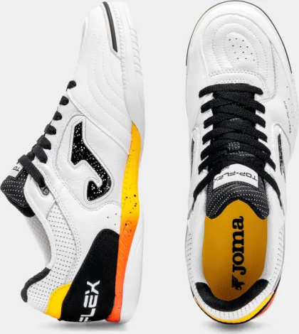 Футзалки (бампы) Joma TOP FLEX бело-черно-желто-оранжевые TOPS2632IN