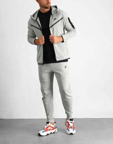 Толстовка Nike NSW TCH FLC HOODIE FZ WR серая CU4489-063