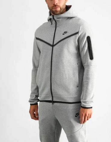 Толстовка Nike NSW TCH FLC HOODIE FZ WR серая CU4489-063