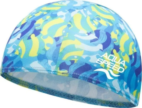 Шапочка для плавания детская Aqua Speed BABY CAP PRINT голубо-сине-желтая 756-02