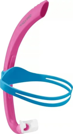 Дыхательная трубка для плавания детская Aqua Speed JUNO JUNIOR розово-голубая 734-03