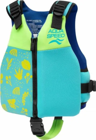 Жилет для плавания детский Aqua Speed SAFE SPLASH бирюзово-салатовый 626-02