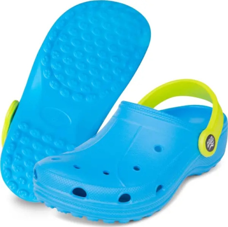 Кроксы детские Aqua Speed LIMA голубо-лимонные 555-02