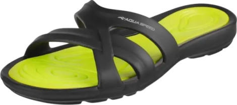 Шлепанцы женские Aqua Speed PANAMA черно-лаймовые 513-38