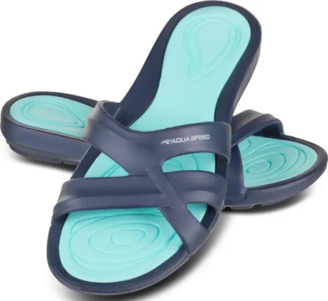 Шлепанцы женские Aqua Speed PANAMA темно-сине-бирюзовые 513-10