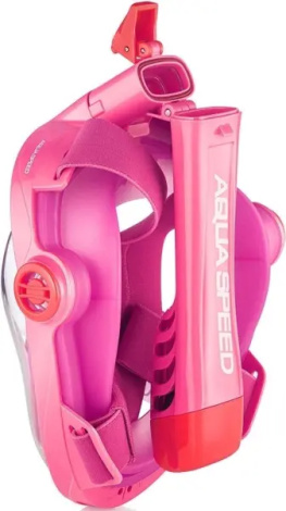 Маска для плавания полнолицевая детская Aqua Speed SPECTRA 2.0 KID розово-красная 248-03