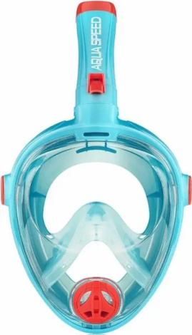 Маска для плавания полнолицевая детская Aqua Speed SPECTRA 2.0 KID бирюзово-красная 248-02
