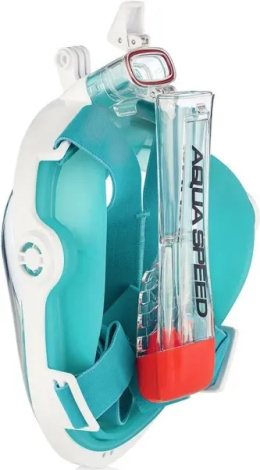 Маска для плавання повнолицьова Aqua Speed SPECTRA 2.0 бірюзово-біла 247-02