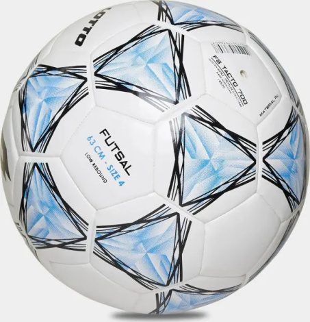 Футзальный мяч Lotto BALL FS TACTO 700 бело-голубо-черный Размер 4 223031/223032/DR4