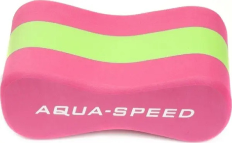 Доска для плавания детская Aqua Speed JUNIOR 3 LAYERS PULLBUOY розово-салатовая 149-03