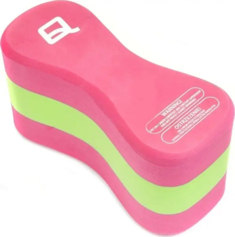 Доска для плавания детская Aqua Speed JUNIOR 3 LAYERS PULLBUOY розово-салатовая 149-03