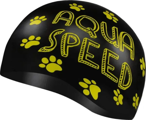 Шапочка для плавання дитяча Aqua Speed KIDDIE CAT чорно-жовта 142-07