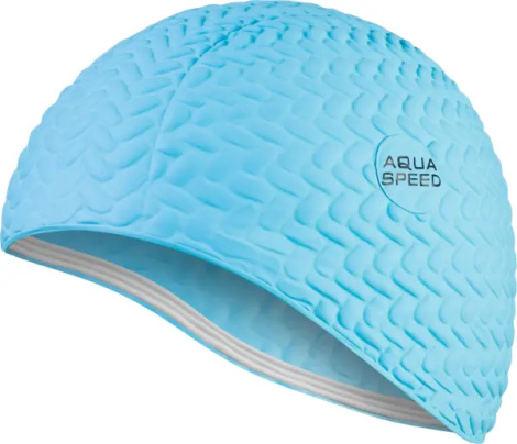 Шапочка для плавания женская Aqua Speed BOMBASTIC TIC-TAC светло-голубая 117-02